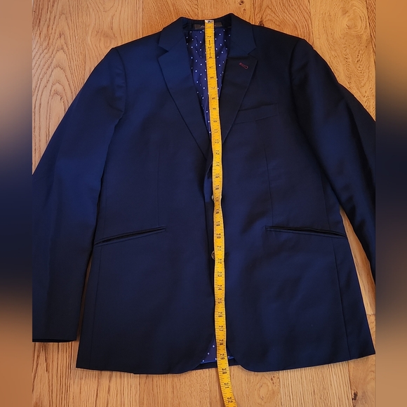 Indochino Wool Mohair Navy Suit Jacket Blazer sz 40R Pants sz 34 Two Button Blue - Picture 7 of 14